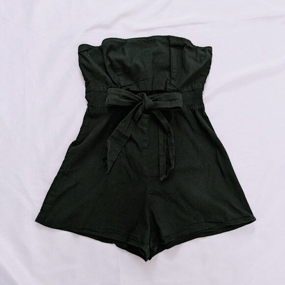 Urban Outfitters Black Cutout Strapless Romper Size Small - Picture 3 of 5